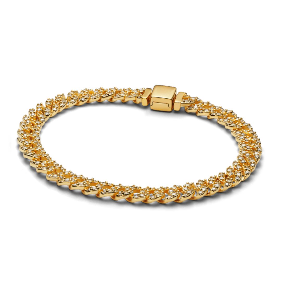 Moissanite Cuban Bracelet | Gold