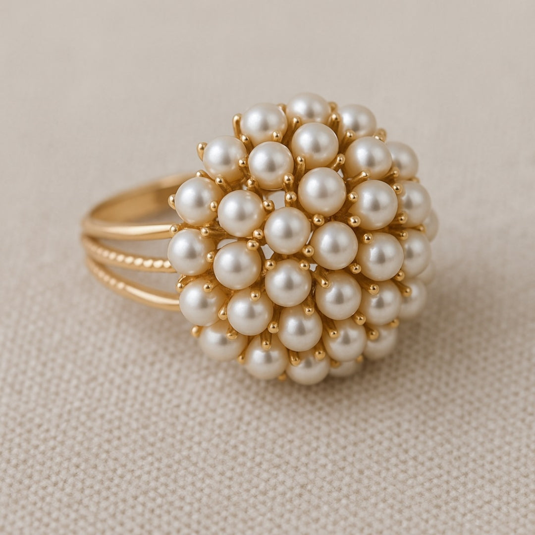 Inlaid Pearls Ring