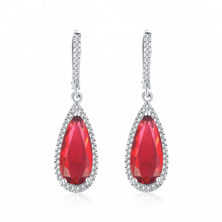 Red Rhinestone Zirconia Jewelry Set