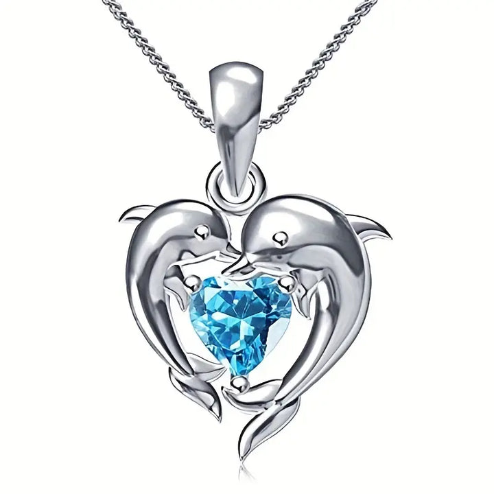 Oceanheart Twins Necklace | White Gold