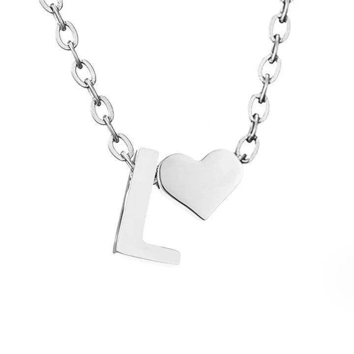 Forever Love & Letter Silver Necklace